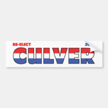 Vote Culver 2010 Elections Red White and Blue Bumper Sticker