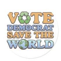 Vote Dem Save the World stickers