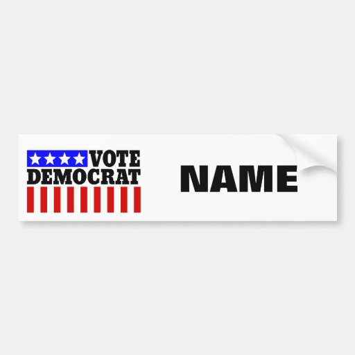 Vote Democrat Customisable Template Bumper Sticker Zazzle