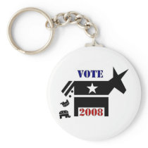 VOTE DEMOCRAT IN 2008 KEYCHAIN