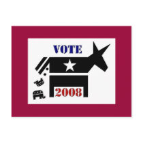 VOTE DEMOCRAT IN 2008 POSTCARD