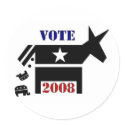 VOTE DEMOCRAT IN 2008 STICKERS