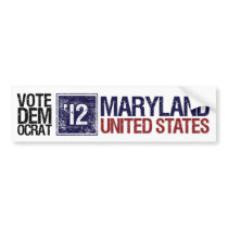 Vote Democrat in 2012 – Vintage Maryland Bumper Sticker