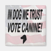 Vote Dog with American Flag Magnets