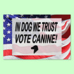 Vote Dog with American Flag Sign yard signs