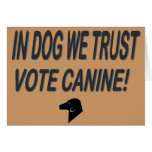 Vote Dog with Black Text Greeting Card