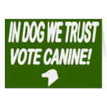 Vote Dog with White Text Greeting Cards