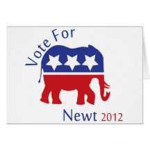 Vote for Newt Gingrich 2012 Cards