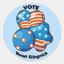 Vote for Newt Gingrich Round Sticker
