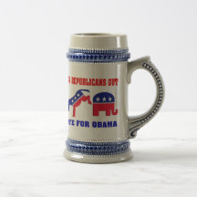 VOTE FOR OBAMA BEER STEIN COFFEE MUGS