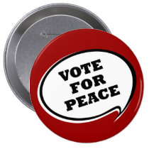 Vote For Peace Red Button buttons