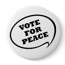 Vote For Peace White Button