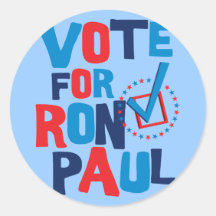 Vote For Ron Paul Election 2012 Round Sticker