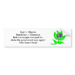 Vote Green Party because Republican = Democrat Bumper Stickers
