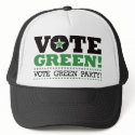 Vote Green! Vote Green Party! hats by visualnewbie Vote Green! Vote Green Party! hats