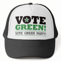 Vote Green! Vote Green Party! hats by visualnewbie Vote Green! Vote Green Party! hats