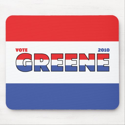 Vote Greene 2010 Elections Red White and Blue Mouse Pads