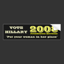 Vote Hillary 2008 Bumper Sticker - Customized bumper stickers