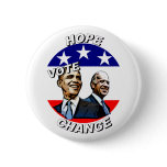 Vote Hope and Change in 2008 Buttons