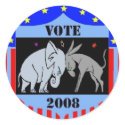 VOTE IN 2008 STICKERS REPUBLICAN DEMOCRAT POLITICS
