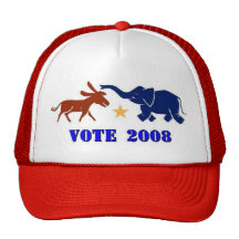 VOTE IN 2008 TRUCKERS CAP HAT DEMOCRAT REPUBLICAN