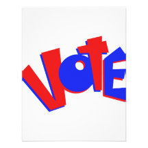 VOTE in red and blue text bouncy election swag Invitation