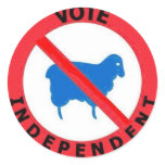 Vote Independent Sheep Warning Round Sticker