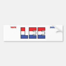 Vote Lee 2010 Elections Red White and Blue Bumper Stickers