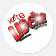 Vote Liberal Party Of Canada Round Stickers