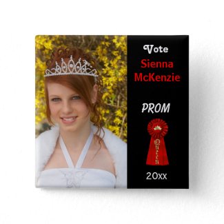 Vote me for Prom Queen (Red) button