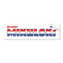 Vote Mikulski 2010 Elections Red White and Blue Bumper Sticker