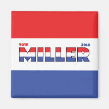 Vote Miller 2010 Elections Red White and Blue Refrigerator Magnets