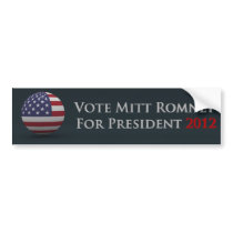 Vote Mitt Romney For President 2012 Bumper Sticker