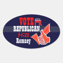 Vote Mitt Romney PERSONALIZE Oval Sticker