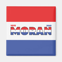 Vote Moran 2010 Elections Red White and Blue Fridge Magnet