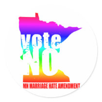 vote NO MN MARRIAGE HATE AMENDEMENT Sticker