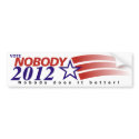 Vote Nobody 2012 Bumper Stickers
