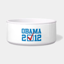 VOTE OBAMA 2012 BLUE -.png Pet Food Bowls