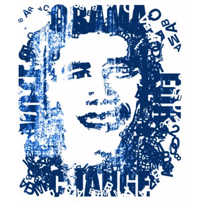"Vote Obama for Change" vintage-look ball T. T Shirt by bigfigdesign