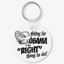 Vote Obama Right Thing Keychain