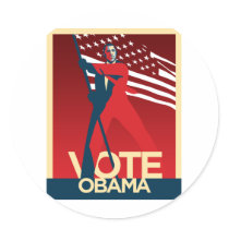 Vote Obama Round Stickers