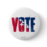 Vote Red, White & Blue Button