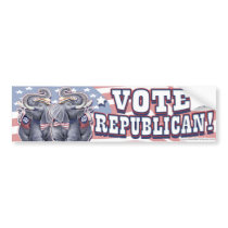 Vote Republican Bumper Sticker bumper stickers by GrandOldPartyGear Vote Republican Bumper Sticker bumper stickers