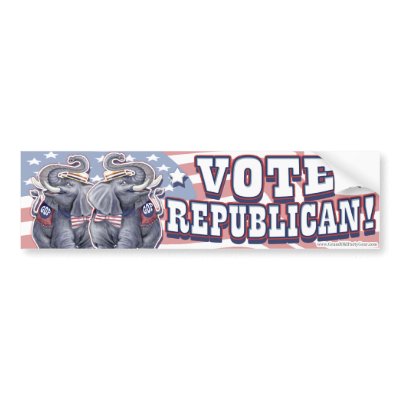 Vote Republican Bumper Sticker by GrandOldPartyGear