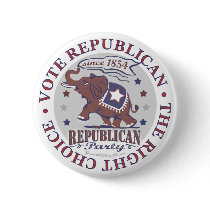 Vote Republican Elephant Button