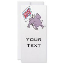 vote republican elephant cartoon custom rack card