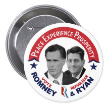 Vote Republican Vote Romney & Ryan Pinback Buttons