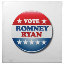 VOTE ROMNEY RYAN VP ROUND.png Printed Napkins