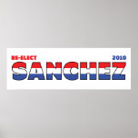 Vote Sanchez 2010 Elections Red White and Blue Posters
