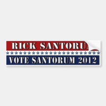 Vote Santorum 2012 - bumper sticker
